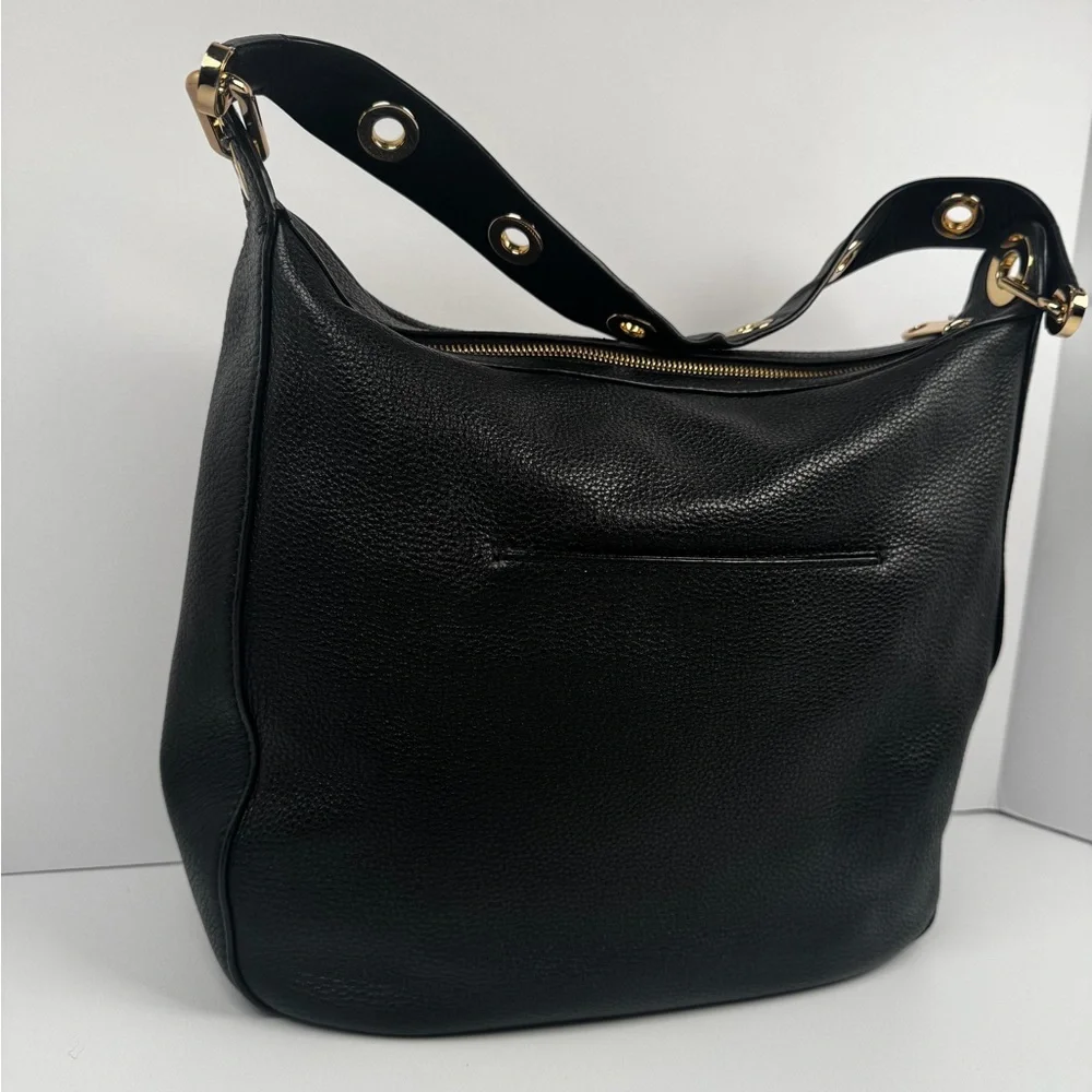 Michael Kors Raven Large Leather Shoulder Bag Black